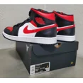 thumbnail image 3 of Ni - ke Air Jordan 1 Mid Shoes "Bred Toe" Black Fire Red White 554724-079 Mens Sz: 10.5, 3 of 5