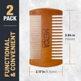 thumbnail image 5 of MEDca Wooden Beard Comb for Men - Pack of 2, H x 1.38" Handcrafted Solid Beechwood Beard Combs, 5 of 9