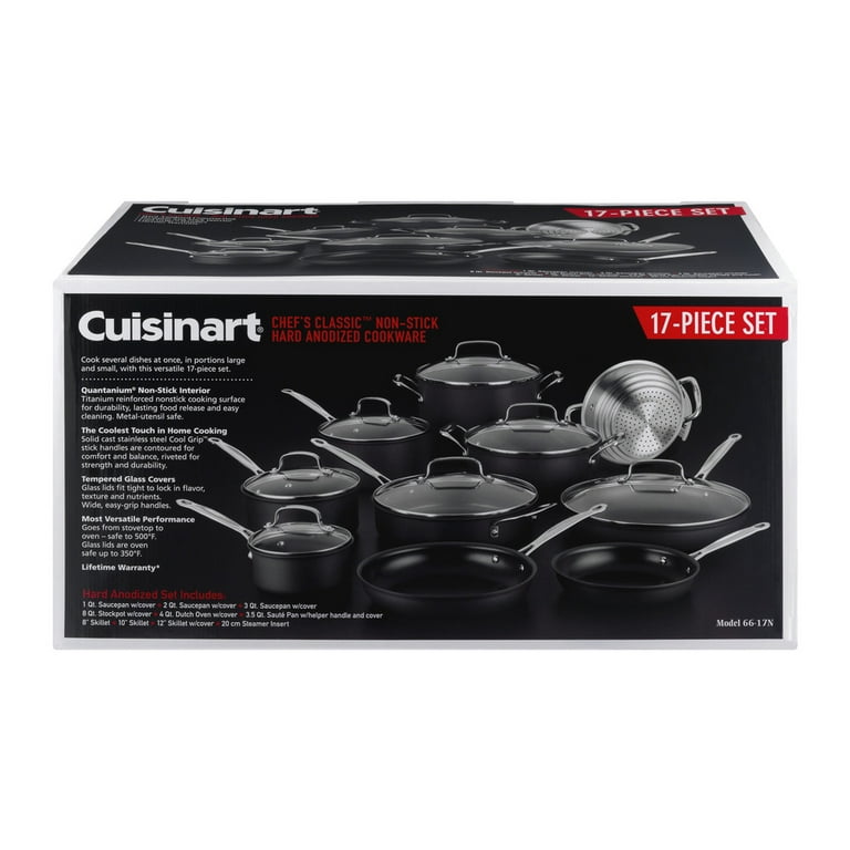 Cuisinart 77-17N 17-Piece Chefs Cookware Set Stainless Steel New