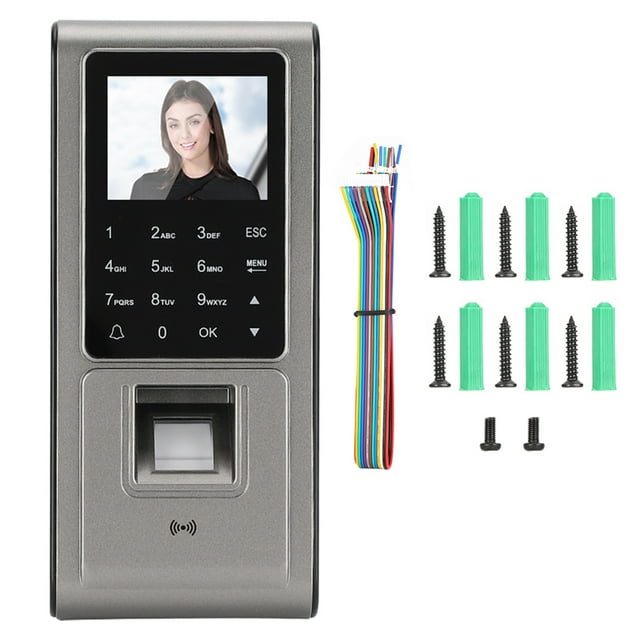 Grabadora de reloj NikouMX Controlador de acceso 2,4 pulgadas TFT biométrico RFID huellas dactilares