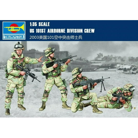 Trumpeter 00410 1/35 Scale US 101ST AIRBORNE DIVISION CREW Soldier 4 Figures model kit