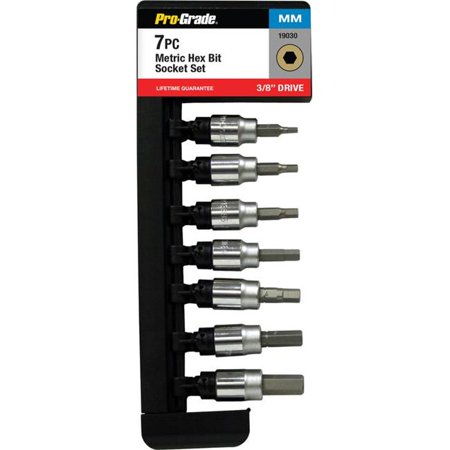 

Pro-Grade 19030 0.37 in. Drive Metric Hex Bit Socket Set - 7 Piece