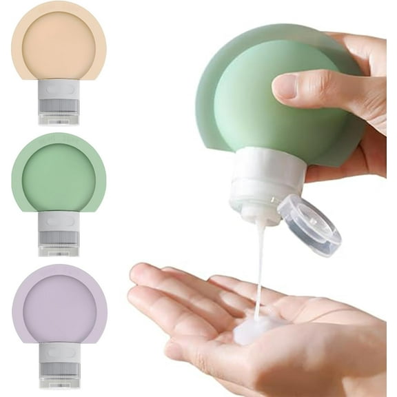 3Pcs Travel Size Bottles for Toiletries, Leak Proof Travel Toiletry Containers, Portable Empty Bottles with Silicone Material, Perfect for Shampoo, Conditioner and Lotion (2oz Mix colors)