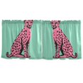 thumbnail image 7 of Yayeee Kitchen Curtains Tier Set of 2 Light Filtering 57"x36" Over Sink Window Panels, Pink Cheetah, 7 of 7