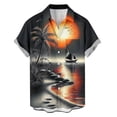 thumbnail image 4 of Jinhomg Men's Hawaiian Shirt Short Sleeve Button Down Shirts with Pocket Big and Tall Tropical Holiday Beach Shirts for Men Orange,XXL, 4 of 6
