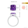 thumbnail image 6 of ANGARA Natural Bezel-Set Solitaire Cushion 3.65 ct Amethyst Ring in 14K White Gold for Women (Size-10mm) | February Birthstone, Birthday, Anniversary, Jewelry Gift for Women | Natural Amethyst Ring, 6 of 10