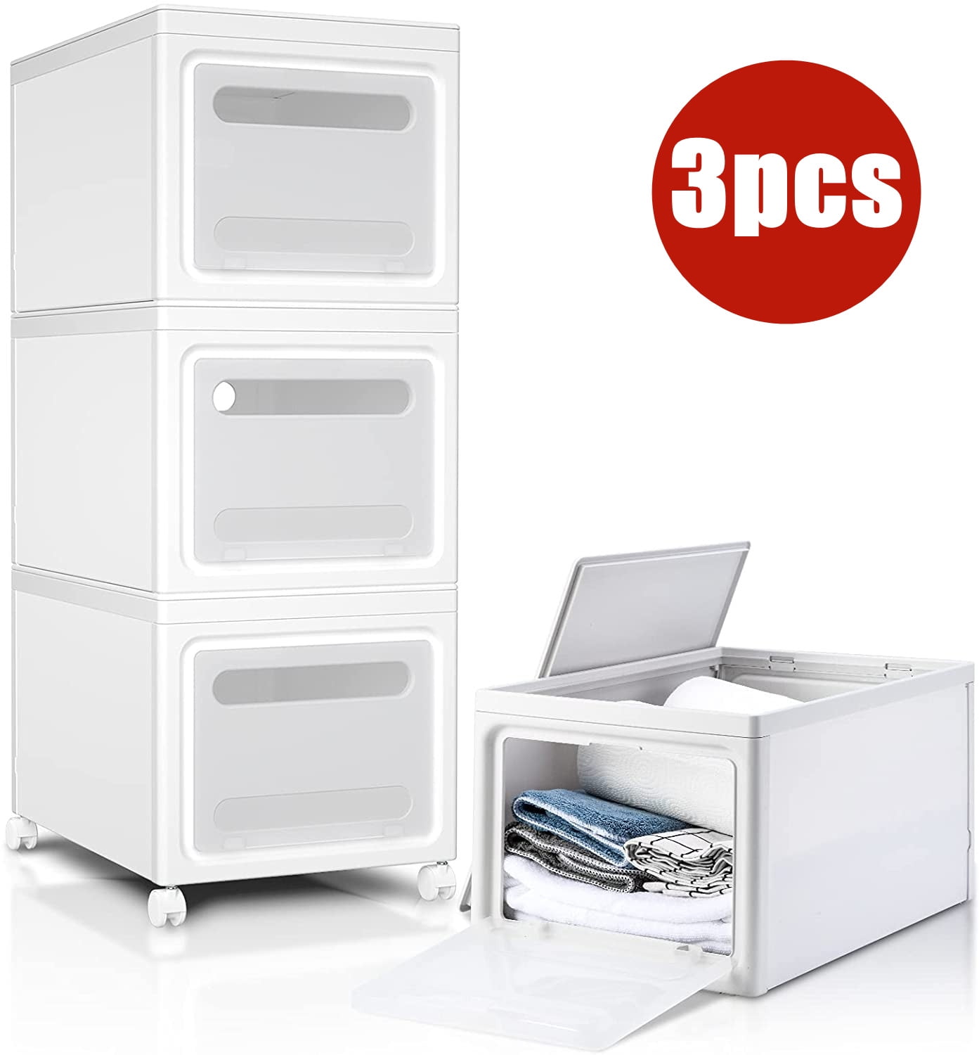 stackable storage bins with wheels