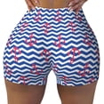 thumbnail image 2 of Lsque Nautical Anchors Pattern High Waisted Biker Shorts for Women-Tummy Control Fitness Athletic Workout Running Yoga Gym Shorts,Moisture-Wicking-Large, 2 of 9