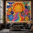 thumbnail image 6 of Floral Garden Smiling with Human Face Closed Eyes, Mystical Fantasy for Space Lovers, Galaxy Room Decor, Mother'S Day Gift, Tapestry Wall Hanging for Bedroom and Dorm, 6 of 7