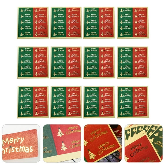 HAMPPLIES 200 Pieces Envelope Stickers Assorted Color for Christmas Party Invitations and Greeting Cards 4.5x1.8in