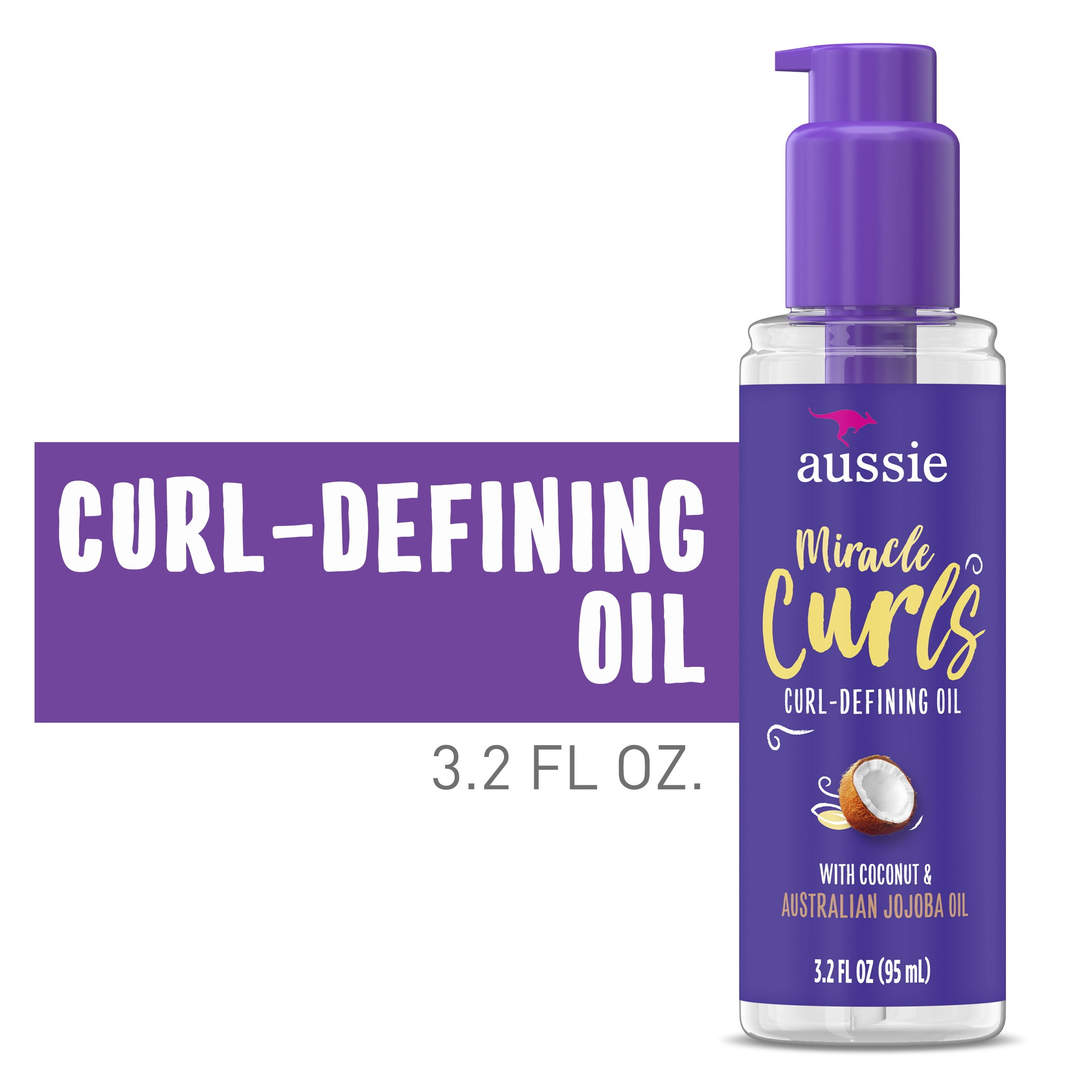 Aussie Miracle Curls Coconut Curl-Defining Oil, 3.2 fl oz
