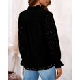 thumbnail image 2 of Blusa Negra de Encaje para Mujer PRETTYGARDEN Manga Abullonada Talle S, 2 of 6
