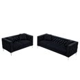 thumbnail image 2 of 2 Pieces Modern Velvet Sofa Set, Jeweled Button Tufted Modular Sectional Couch with Pillows Removable Cushions Metal Legs for Living Room Office, 2 of 19