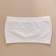 thumbnail image 6 of Delconic Seamless Bandeau Tube Top for Women Stretch Strapless Ribbed Crop Top Lightweight Breathable Pullover Design White 32, 6 of 6