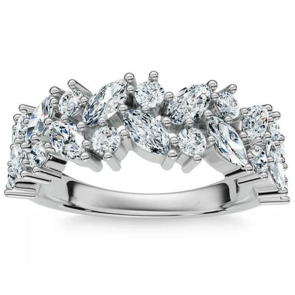 Pompeii 1 1/3Ct Marquise Designed Anniversary Band Cut 14k Gold Lab Grown (G/H,VS2-SI1)