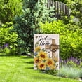 thumbnail image 5 of Christian God Bless Our Home Decorative Garden Flag, Religious Spring Summer Easter Cross Sunflower Yard Outside Decorations, Inspirational Fall Autumn Burlap Outdoor Small Home Decor 12.5x18, 5 of 6