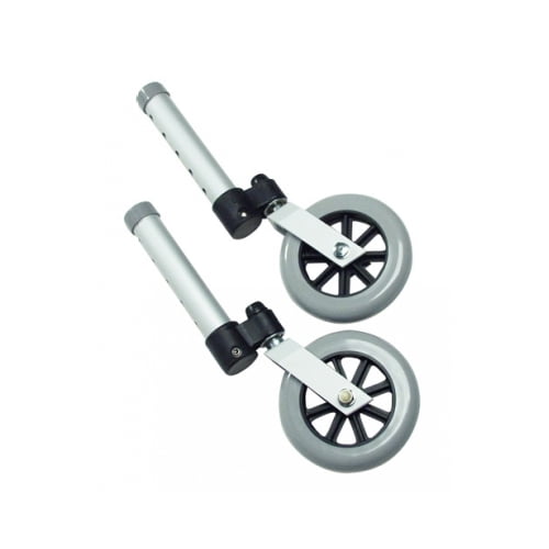 Lumex 603850A Swivel Walker Wheel, 5" Diameter, Aluminum (Pack of 2