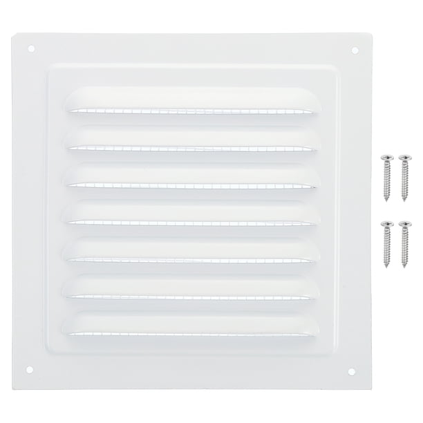 Ventilador de gablete de aluminio Uxcell de 6"x6", cubierta de salida de pared exterior, rejilla de aire HVAC con pantalla de louver