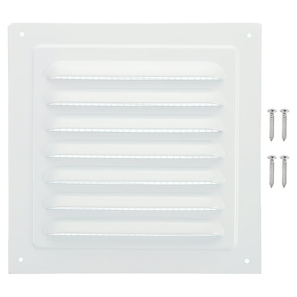Ventilador de gablete de aluminio Uxcell de 6"x6", cubierta de salida de pared exterior, rejilla de aire HVAC con pantalla de louver