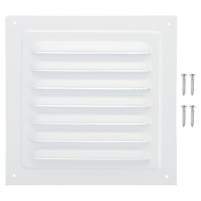 Ventilador de gablete de aluminio Uxcell de 6"x6", cubierta de salida de pared exterior, rejilla de aire HVAC con pantalla de louver