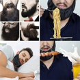 thumbnail image 5 of Paquete de 5 baberos para Barba para hombre, cubiertas negras para Barba, delantal para vello Facial de satén suave, cómodo y sedoso, capó protector, trapo para hombre, babero para dormir, B, 5 of 5