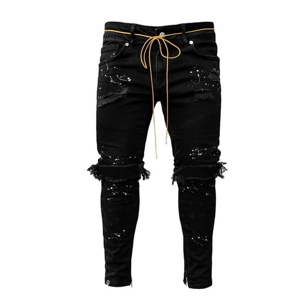 Sunisery Sunisery Men S Ripped Jeans Super Skinny Slim Fit Stretch Jeans Pants S 3xl Walmart Com Walmart Com
