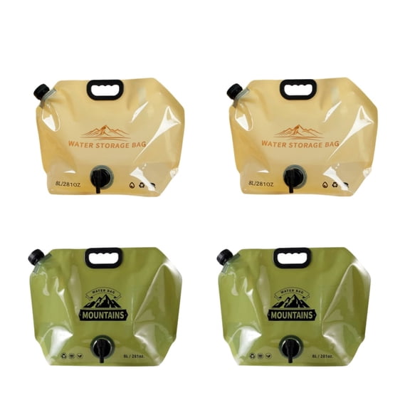 4 Pack Collapsible Water Container 2 Gallon (8L), Bpa Free Plastic Water Storage Jug for Camping