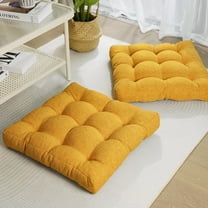 Tromlycs Floor Pillow Seating Cushions for Adults Sitting Large Square Pillow Gel Memory Foam 20 x 20 x 4 Inch Yellow Set of 2