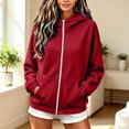 thumbnail image 2 of Fancifize Girls Cozy Fleece Hoodie Jacket Full Zip Long Sleeve Hooded Sweatshirt Teens Kids Fall Lightweight Tops with Pockets, 2 of 7