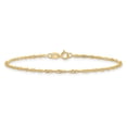 thumbnail image 3 of 14k Yellow Gold Anklet 9 inch 1.4 mm 1.40 Singapore with Spring Ring Clasp, 3 of 4