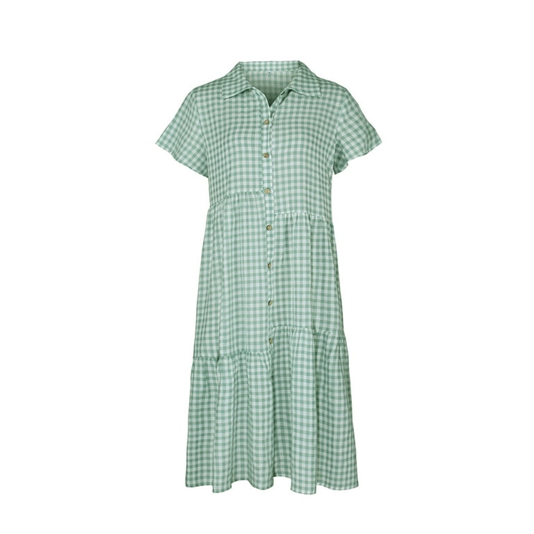 Asda green gingham dress deals