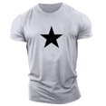 thumbnail image 3 of TSADFHJI T-Shirts Graphiques pour Hommes Adulte Hiver Imprimé Étoile Mode Simple Manches Courtes Col Rond T-Shirt L Gris Foncé, 3 of 4
