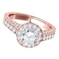 thumbnail image 2 of Mauli Jewels Engagement Rings for Women 1 Carat Halo Engagement Diamond Ring Crafted4 prong14k Rose Gold, 2 of 7