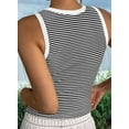 thumbnail image 3 of Womens Tank Tops Sleeveless Ribbed Tank Casual Basic Thick Strap Slim Fitted Racerback Shirts Black XL, 3 of 4