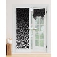 thumbnail image 7 of Blackout Door Curtains for Door Window Ombre Leopard Print Black White Gradient Privacy Thermal Insulated French Door Curtain for Patio Front Door, Tie up Shade, W26 x L70 inch, 1 Panel, 7 of 7
