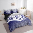 thumbnail image 3 of jejeloiu Cheerleader 7-Piece Bedding Comforter Set,Blue Sequin Print King Bedding Sets,Girls Gymnastic Sports Bed Sheets For Kids,Microfiber Bedroom Decor Reversible, 3 of 8