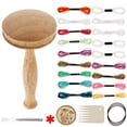 thumbnail image 3 of 34Pcs Wooden Darning Tool Set Flat Wooden Darner Sewing Kits Mini Braided Patch Tool Set with 13 Color Thread 9Pcs Needle Darning Supplies for Socks Scarf Clothes Tapestry Repair-flatbiscuittype-, 3 of 11