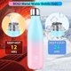 thumbnail image 4 of Botella de agua aislada, paquete de 2 botellas de agua de acero inoxidable de 17 oz, botellas de agua de metal deportivas a prueba de fugas que mantienen la bebida fría durante 24 horas y ca, 4 of 5