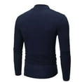 thumbnail image 4 of LNWUY Mens Mock Turtleneck T-Shirt Long Sleeve Solid Pullover Basic Designed Undershirt Stretch Soft Comfortable Breathable Top Navy M, 4 of 5