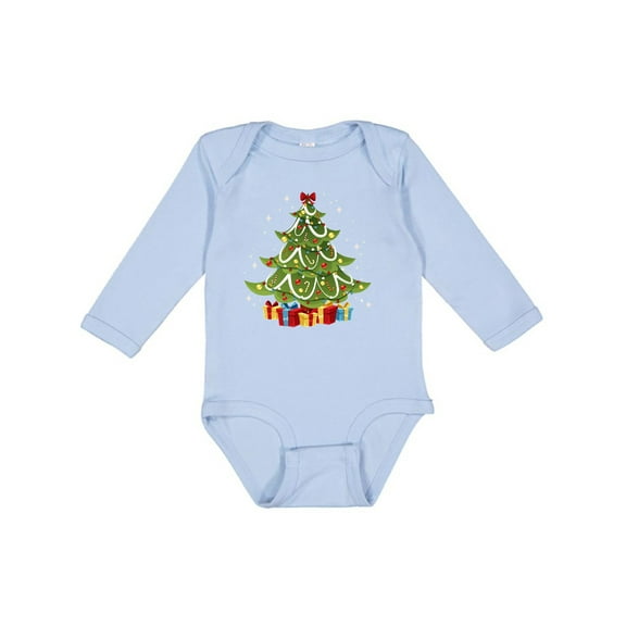 Inktastic Christmas Tree Boys or Girls Long Sleeve Baby Bodysuit