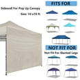 thumbnail image 5 of Jorohiker 10x10 Canopy Tent Sidewalls Pop Up Canopy Outdoor Shade Canopy, Outdoor Canopies Instant Canopy Sunwall, 1 Pack Straight Leg Canopy SideWall Only, Cream, 5 of 7