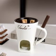 thumbnail image 3 of Yuarrent Juego de tazas de cerámica con tenedor de acero inoxidable, taza para fiestas navideñas, taza para café, etc., queso Mostrada rojo, 3 of 6