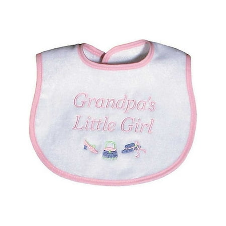 Raindrops Baby Girls "Grandpa"S Little Girl" Embroidered Bib, Pink