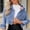 Blue women's denim jacket a1, variant on thefmos Women's Fall Winter Long Sleeve Button Down Denim Jackets Collared Blazer Casual Open Front Outwear Coats Solid Basic Tops, Black XL