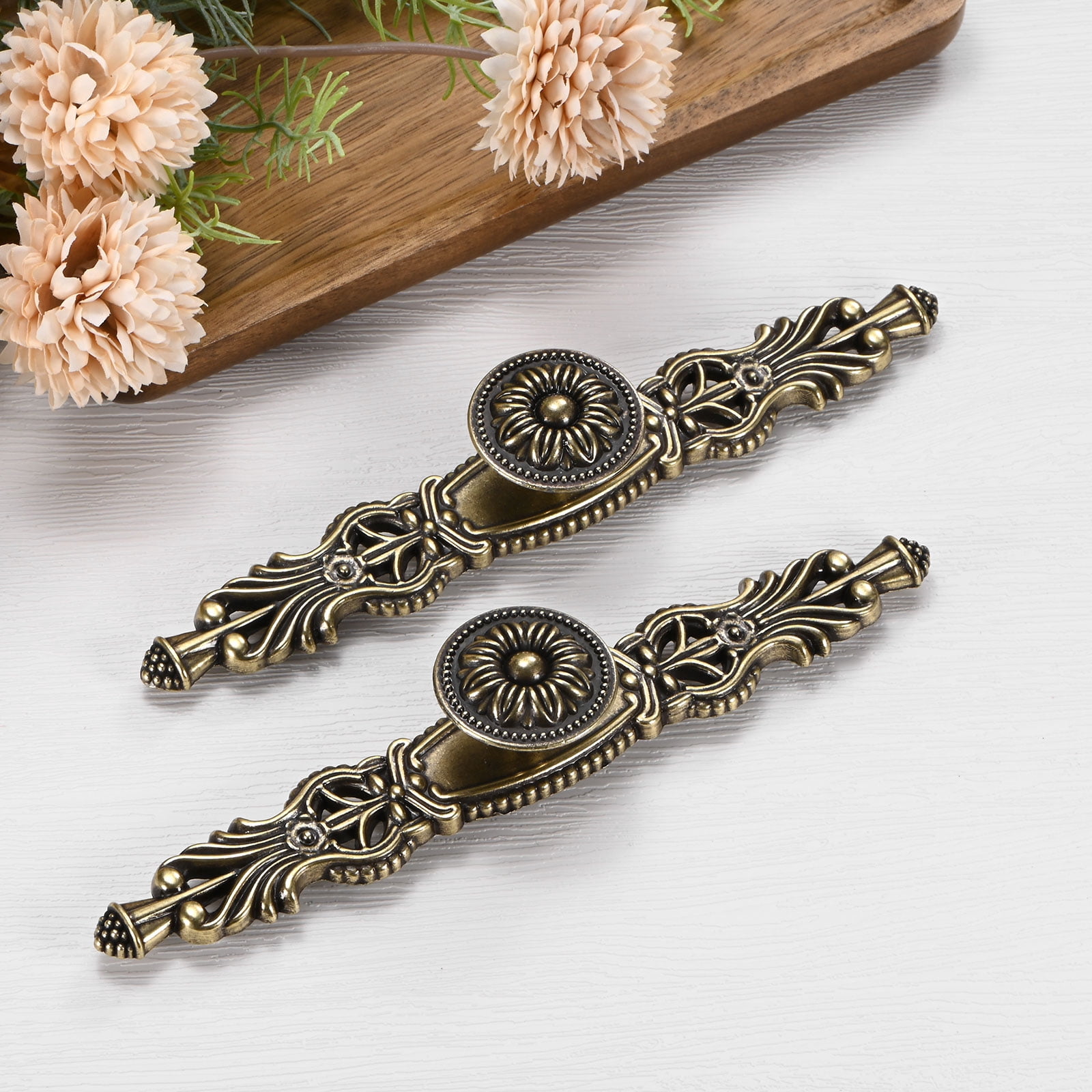 Uxcell 6-Pack Oil Rubbed Bronze Cabinet Knobs, 6.5" Long Rustic Zinc Alloy Bronze Knobs Handles [Bronze]