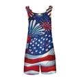 thumbnail image 4 of Drses Cute Short Jumpsuits Women Print Rompers One Piece Wide Leg Shorts Overalls Sleeveless Jumpers Pockets, 4 of 5