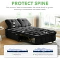 thumbnail image 3 of Modern Pull Out Sofa Bed, Convertible Sleeper Sofa Bed Twin Size, with USB Port, Velvet Upholstery Couch, Phone Holder, Chaise Lounge for Small Spaces, Living Room, Apartment, RV, Bedroom,Black, 3 of 10