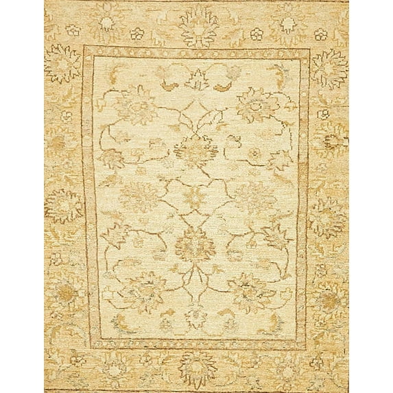 Ahgly Company Indoor Rectangle Abstract Sun Yellow Oriental Area Rugs, 7' x 9'