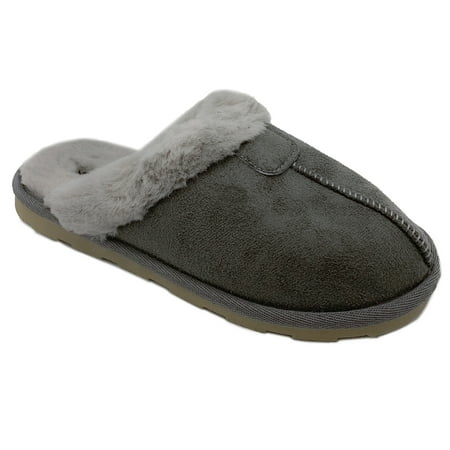 

SNJ New Women s Comfy Faux Fur Warm Indoor House Slide Slip On Anti-Skid Slipper