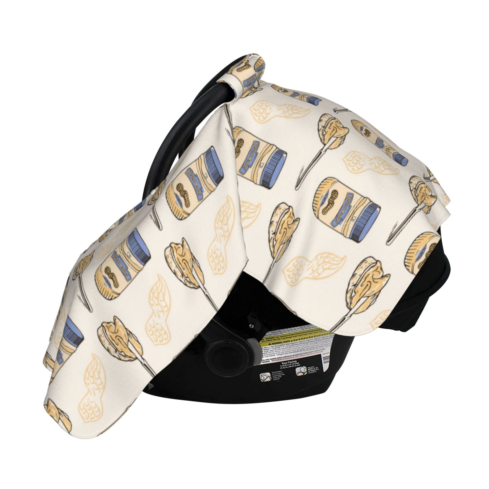 Naloa Peanuts Baby Car Seat Cover, Breathable Baby Carrier Cover, Multiuse Baby Carrier Cover & Nursing Breastfeeding Cover